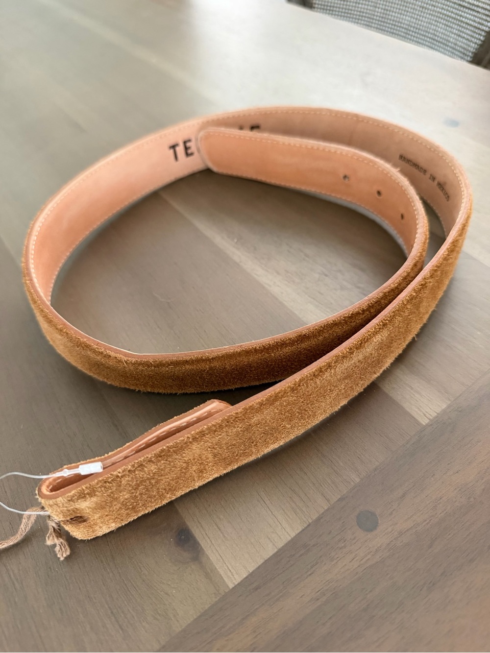 New Tecovas Honey Suede Bovine Leather Belt Size 34 Western